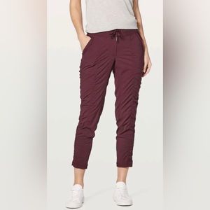 Lululemon Street To Studio Pant II *Unlined 28" crop Plum Redwood Sz 6